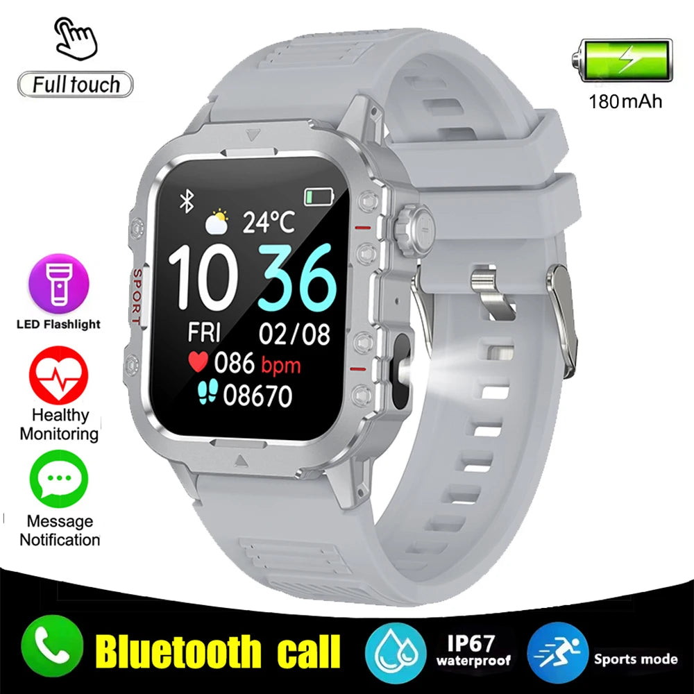 Smartwatch Militar Impermeável com Monitor de Saúde
