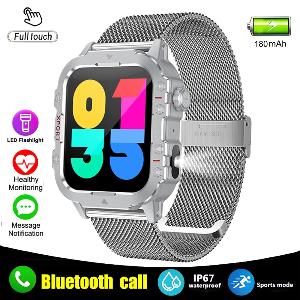 Smartwatch Militar Impermeável com Monitor de Saúde
