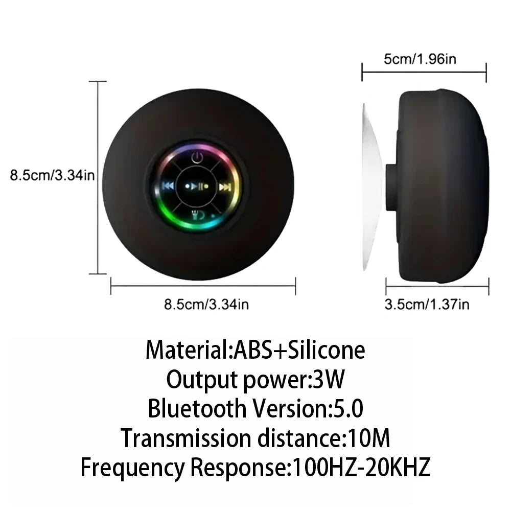Coluna Bluetooth Portátil LED Impermeável