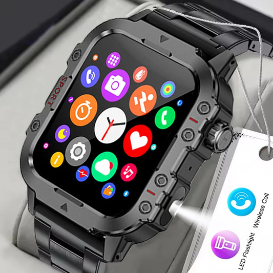Smartwatch Militar Impermeável com Monitor de Saúde