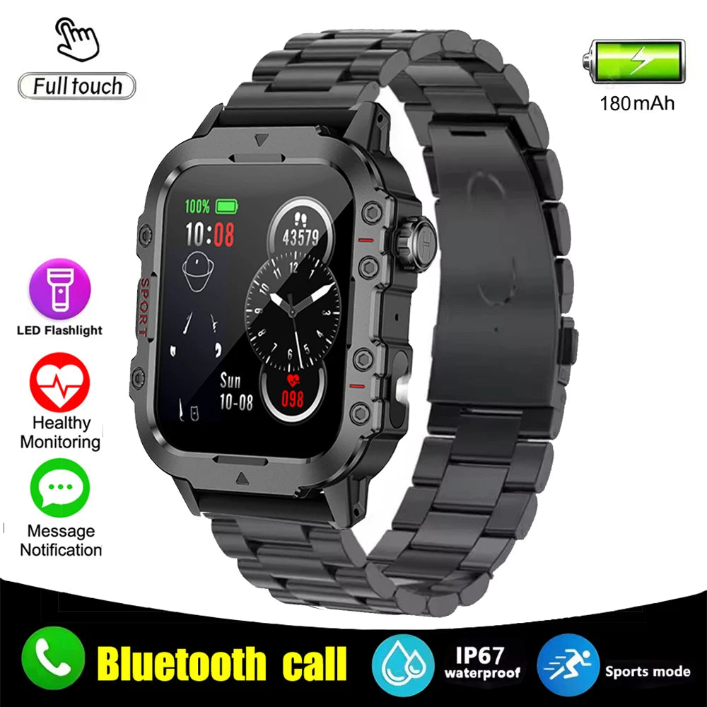 Smartwatch Militar Impermeável com Monitor de Saúde