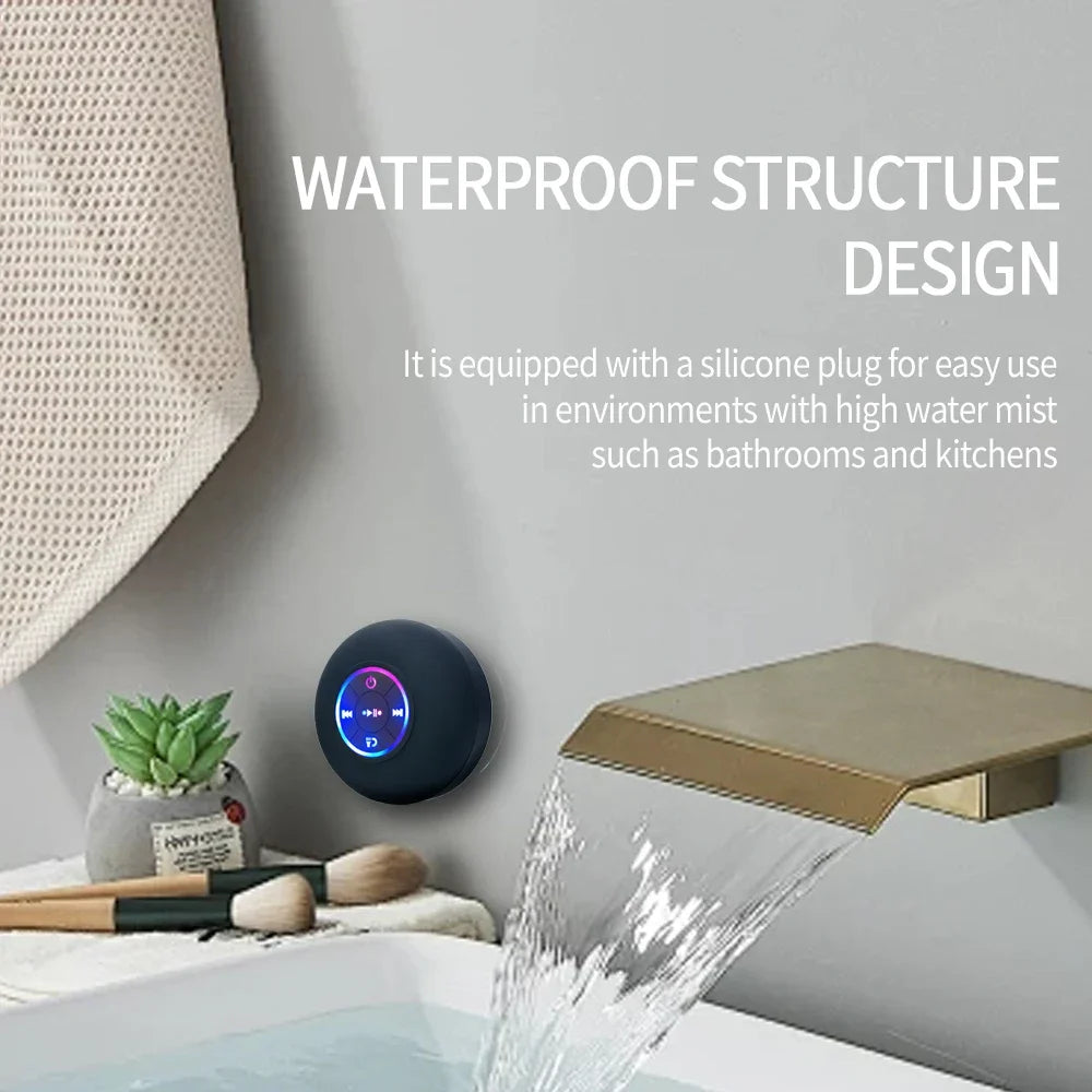 Coluna Bluetooth Portátil LED Impermeável