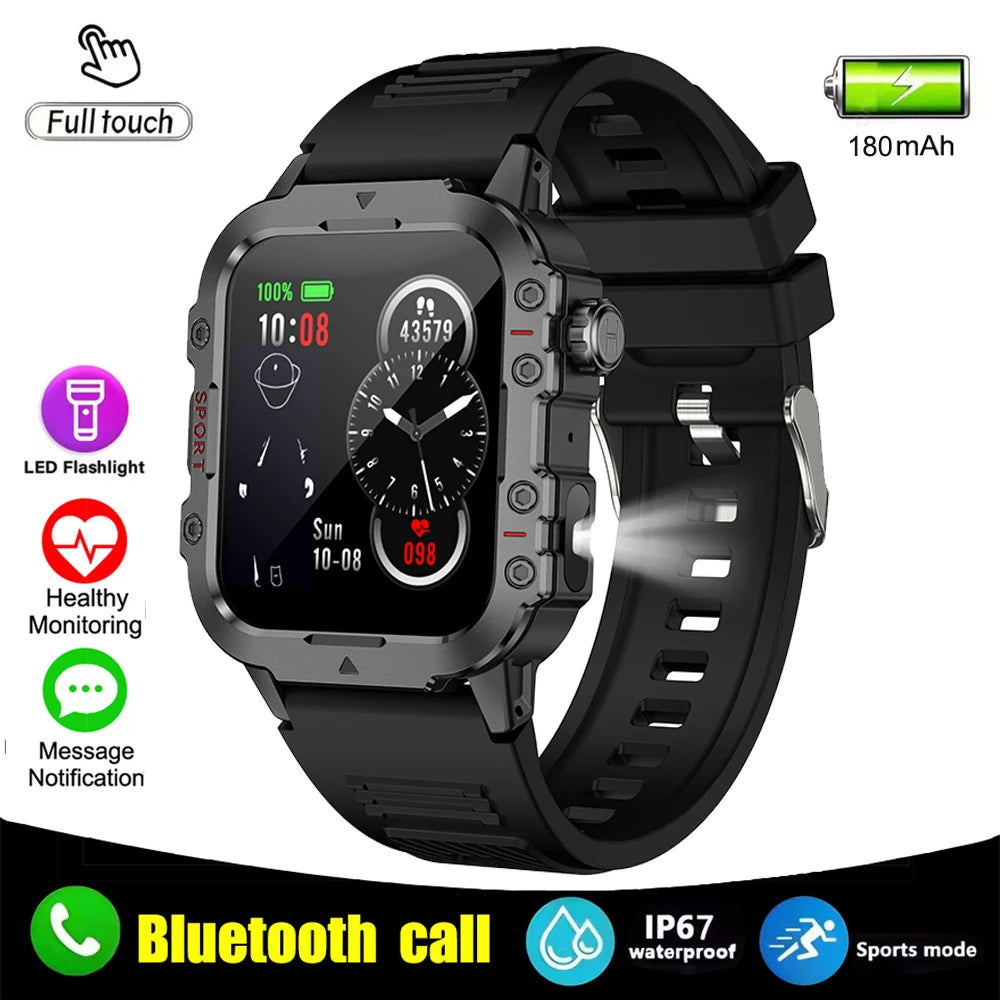 Smartwatch Militar Impermeável com Monitor de Saúde