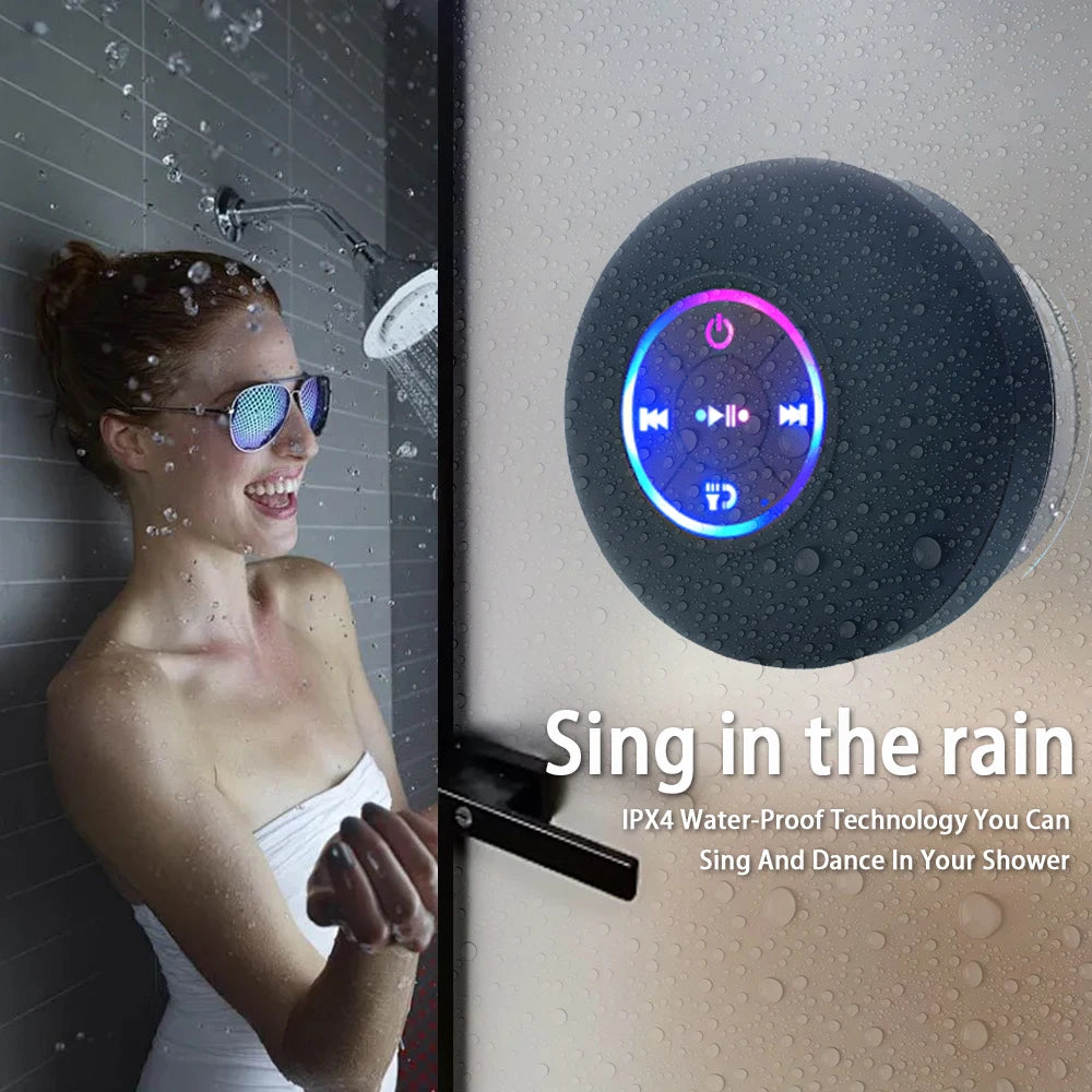 Coluna Bluetooth Portátil LED Impermeável