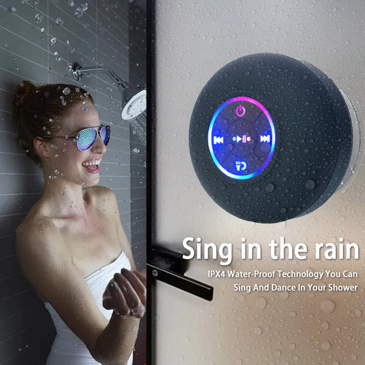 Coluna Bluetooth Portátil LED Impermeável